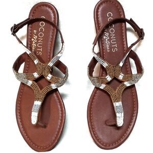 ANTHROPOLOGIE Coconuts by Matisse Beaded Sandals